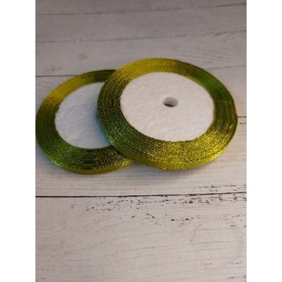 Лента атласная однотонная 0,6 см*25 ярдов цв. фисташковый, цена за катушку